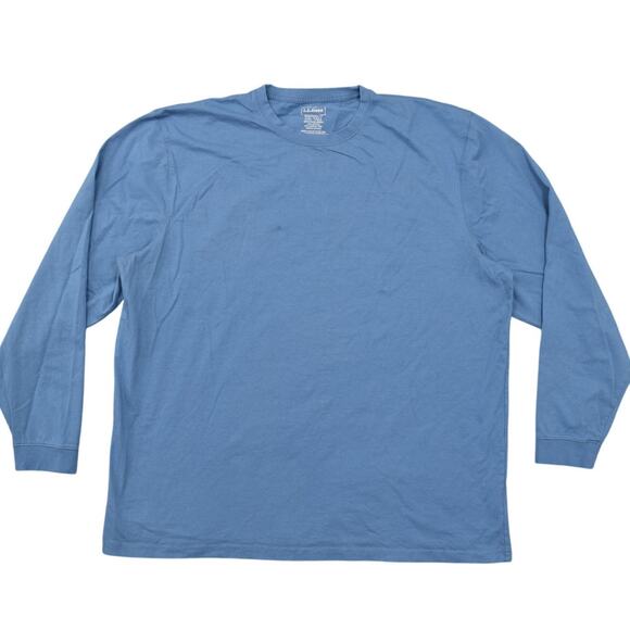 L.L. Bean 2XLT Men's Cotton T-Shirt Blue - Big & Tall Long Sleeve - Picture 1 of 7